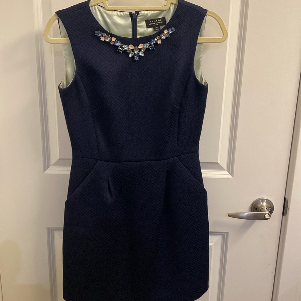 Navy blue mini with gemstones